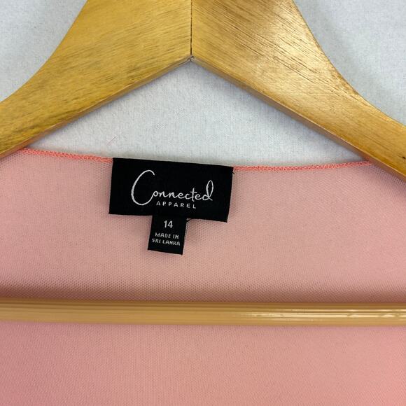 Woman's Pink Sheer Shrug - Size 14 L Feminine Dainty Romantic - Picture 3 of 10